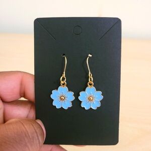 Handmade Sakura Enamel Flower Earrings